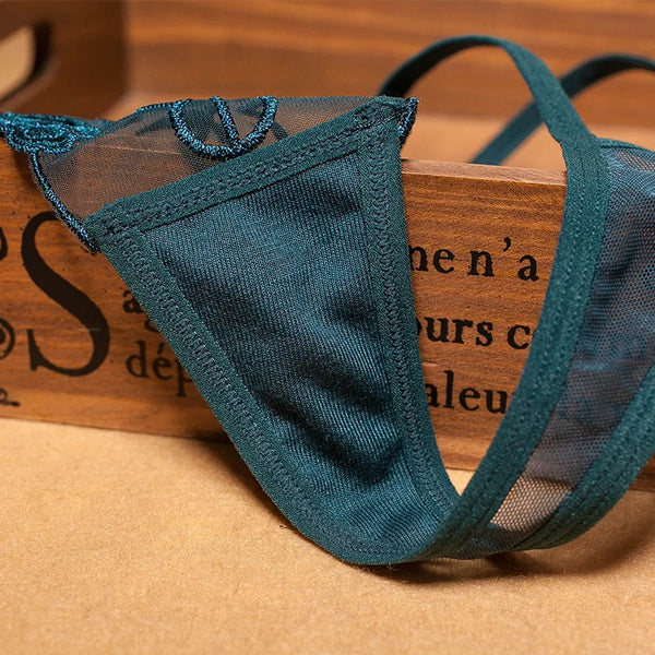 Dahlia Whisper | Embroidered Thong | Luke Parry Collective
