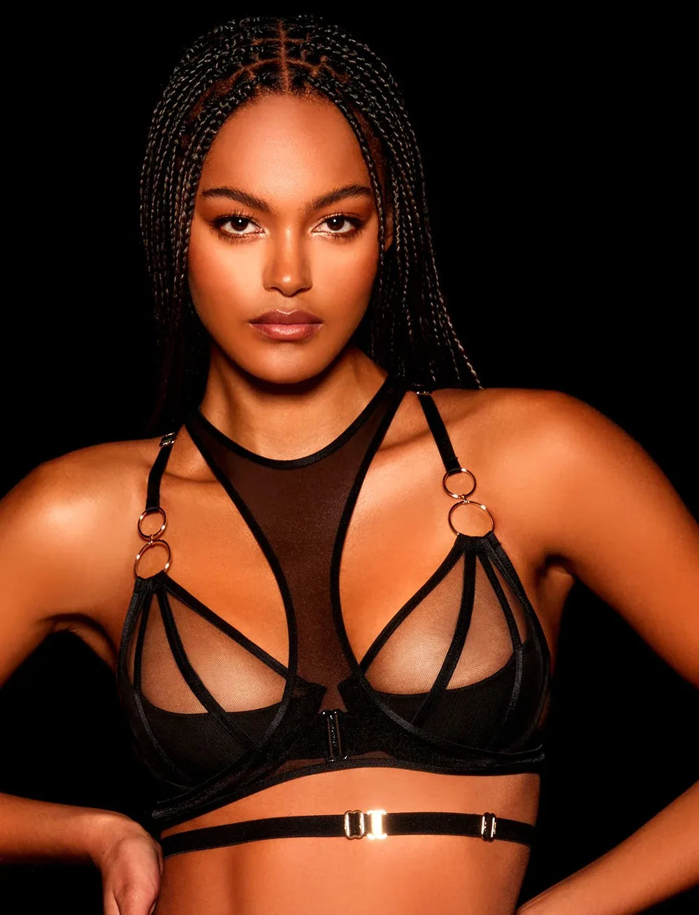 Midnight Empress | Black Strappy Lingerie Set | Luke Parry Collective
