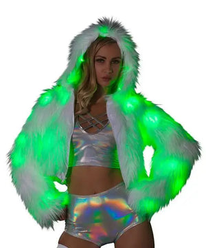 Frosted LED Light up Jacket with Hood | "THE ICON" | Luke Parry Collective