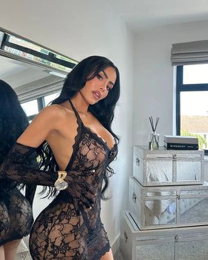 Noir Spell | Sheer Lace Mini Dress | Luke Parry Collective
