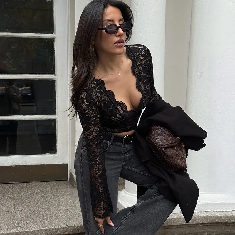 Madeleine Lace | Lace Long Sleeve Top | Luke Parry Collective
