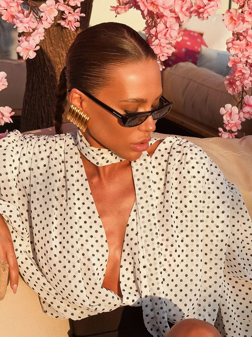 Monaco Whim | Polka Dot Choker-Style Blouse | Luke Parry Collective