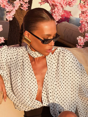 Monaco Whim | Polka Dot Choker-Style Blouse | Luke Parry Collective