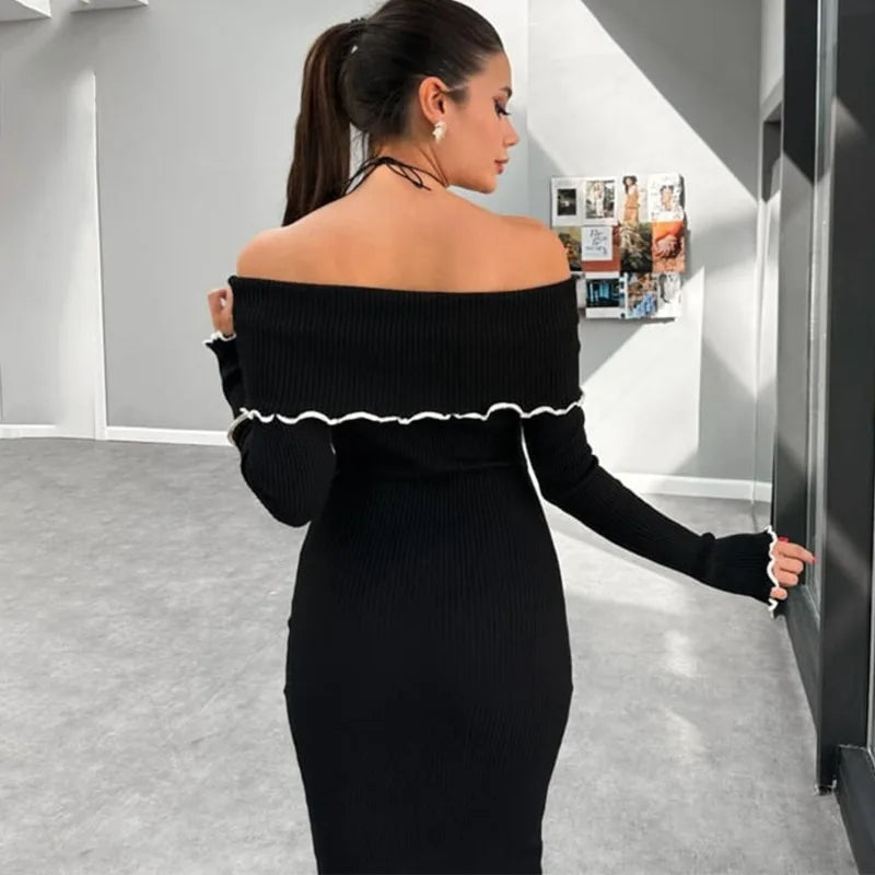 Aveline | Off-Shoulder Midi Dress | Luke Parry Collective