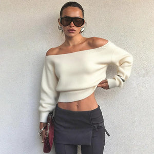 Noire Élégance | Off-Shoulder Knit Sweater | Luke Parry Collective