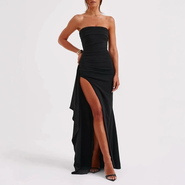 Soleil Embrace | Strapless Slit Gown | Luke Parry Collective