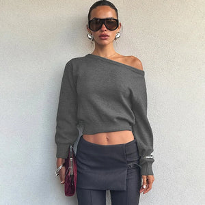 Noire Élégance | Off-Shoulder Knit Sweater | Luke Parry Collective
