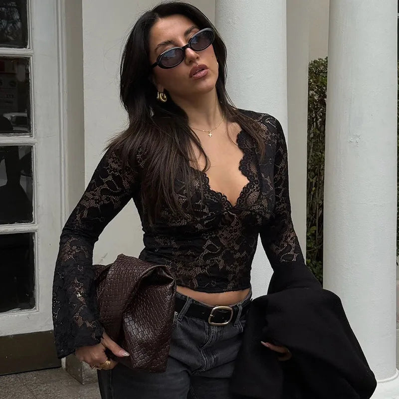 Madeleine Lace | Lace Long Sleeve Top | Luke Parry Collective