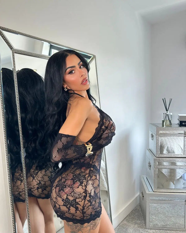 Noir Spell | Sheer Lace Mini Dress | Luke Parry Collective