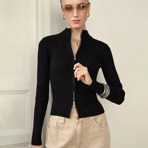 Velour Zip | Ribbed Zip-Up Top | Luke Parry Collective