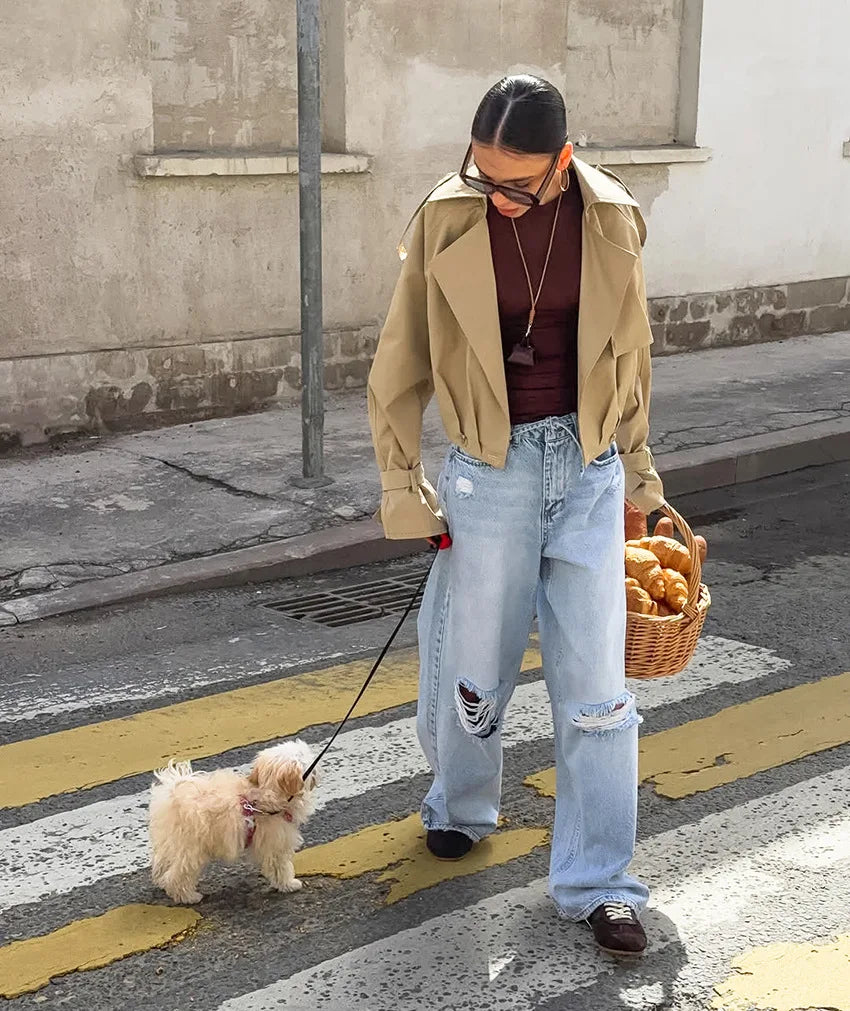 Clarisse Camel | Cropped Trench Coat | Luke Parry Collective
