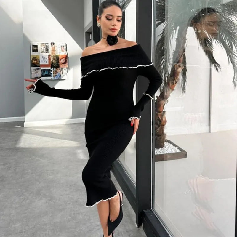 Aveline | Off-Shoulder Midi Dress | Luke Parry Collective