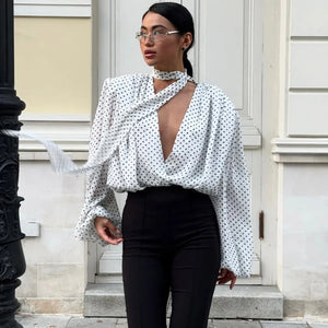 Monaco Whim | Polka Dot Choker-Style Blouse | Luke Parry Collective