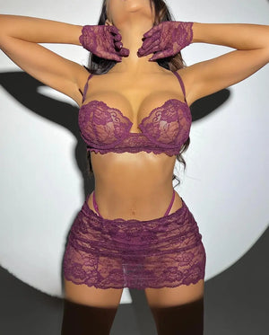 Velvet Twilight | Lace Lingerie Set | Luke Parry Collective