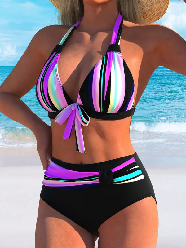 Séduction Tie-Front Halter Bikini Set