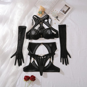 Midnight Empress | Black Strappy Lingerie Set | Luke Parry Collective