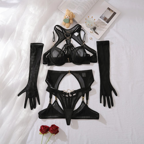 Midnight Empress | Black Strappy Lingerie Set | Luke Parry Collective