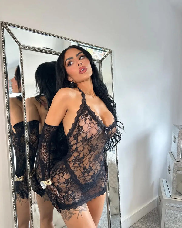 Noir Spell | Sheer Lace Mini Dress | Luke Parry Collective