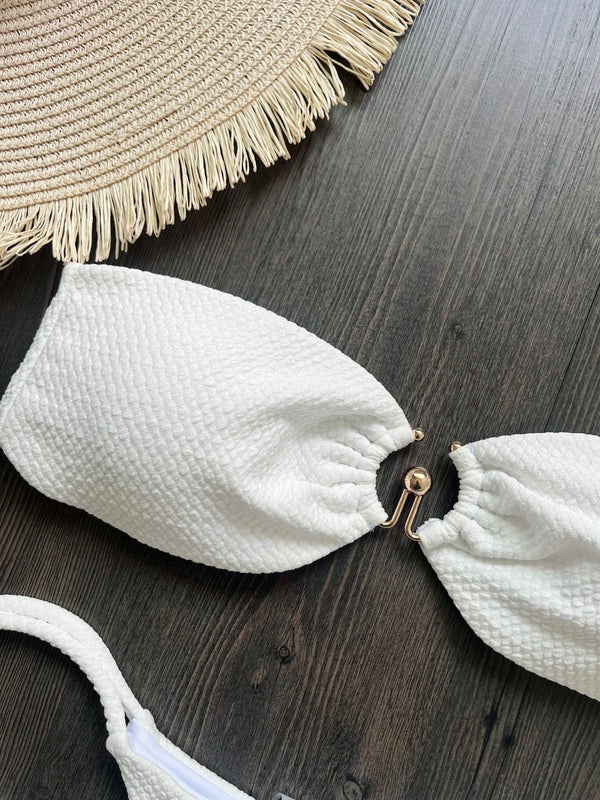 Porcelain Ring Bandeau Bikini Set