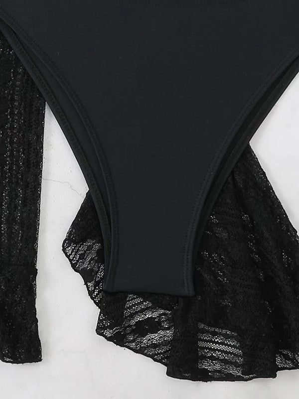 Ivory Phantom Four-Piece Coverup Bikini Set