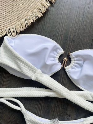 Porcelain Ring Bandeau Bikini Set