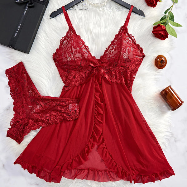 Ruby Serenade | Lace Babydoll Set | Luke Parry Collective