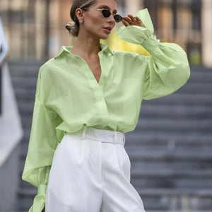 Verdant Lure | Oversized Shirt Blouse | Luke Parry Collective