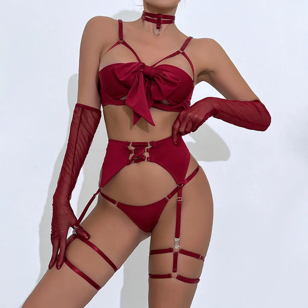 Velour Bind™ Open-Bra Lingerie Set