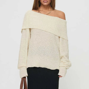 Alabaster Poise | Off-Shoulder Knit Sweater | Luke Parry Collective