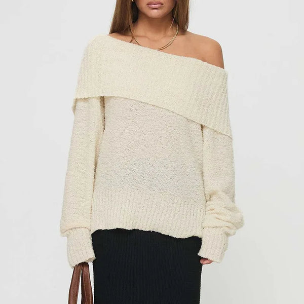 Alabaster Poise | Off-Shoulder Knit Sweater | Luke Parry Collective