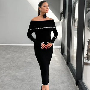 Aveline | Off-Shoulder Midi Dress | Luke Parry Collective
