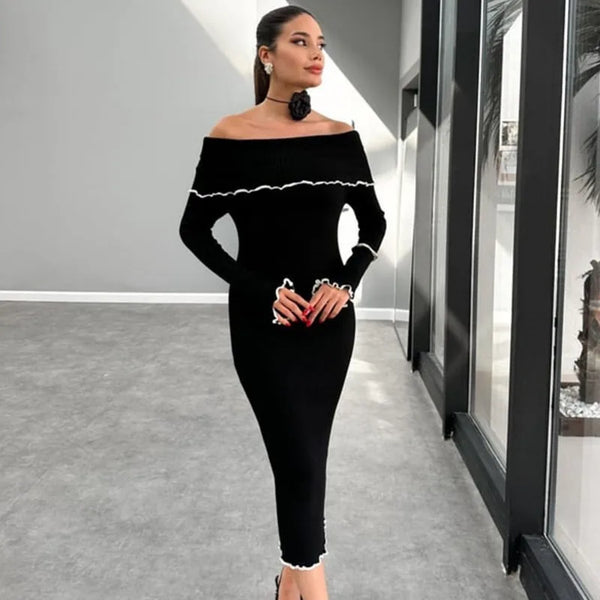 Aveline | Off-Shoulder Midi Dress | Luke Parry Collective