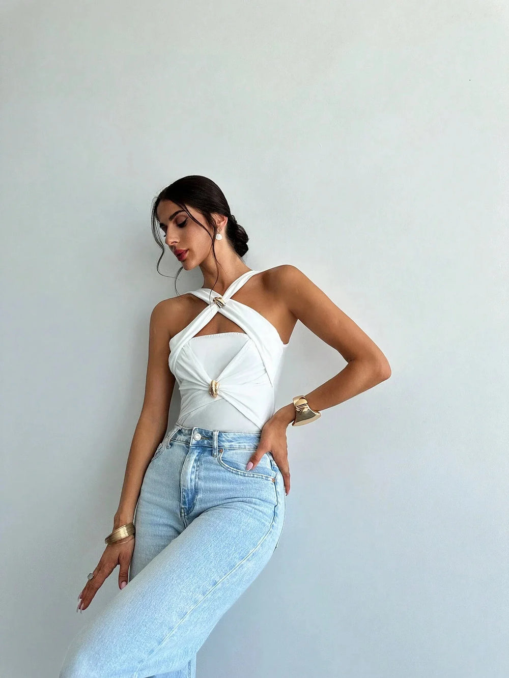 Midas Curve | Sculpting Halter Bodysuit | Luke Parry Collective
