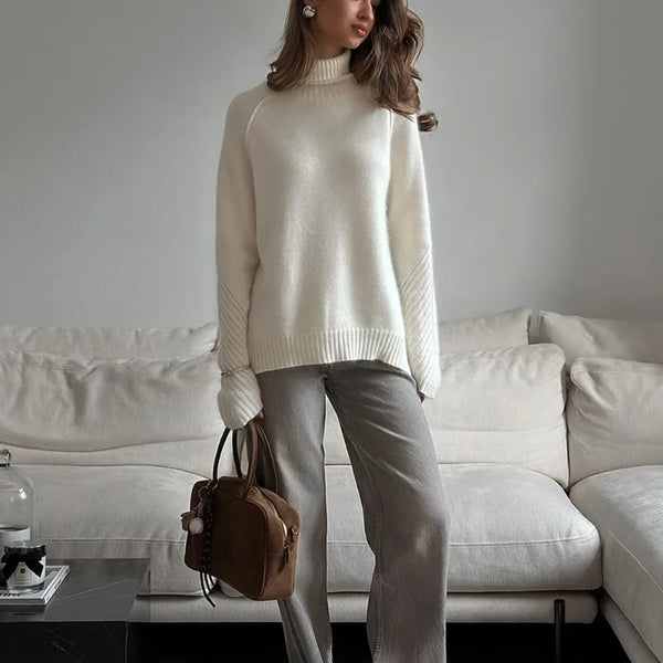Ivory Reverie | Turtleneck Knit Sweater | Luke Parry Collective