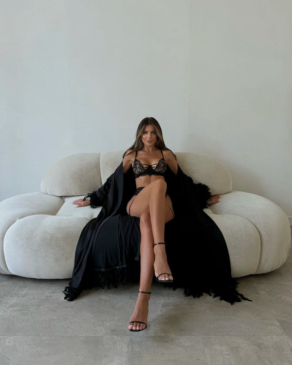 Noir Intrigue | Embroidered Lingerie Set | Luke Parry Collective