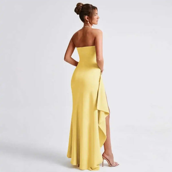 Soleil Embrace | Strapless Slit Gown | Luke Parry Collective