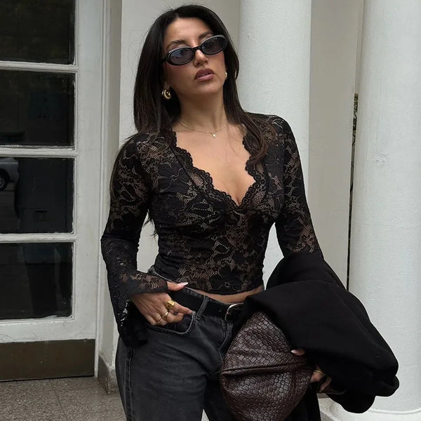 Madeleine Lace | Lace Long Sleeve Top | Luke Parry Collective
