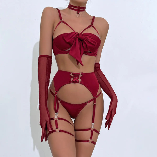 Velour Bind™ Open-Bra Lingerie Set