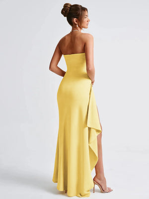 Soleil Embrace | Strapless Slit Gown | Luke Parry Collective