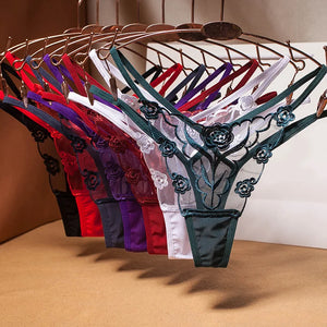 Dahlia Whisper | Embroidered Thong | Luke Parry Collective
