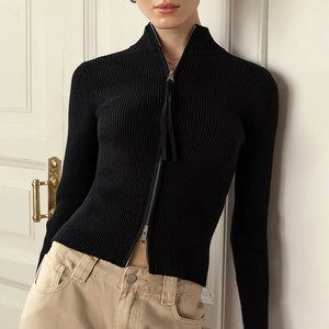 Velour Zip | Ribbed Zip-Up Top | Luke Parry Collective