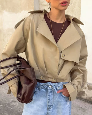 Clarisse Camel | Cropped Trench Coat | Luke Parry Collective