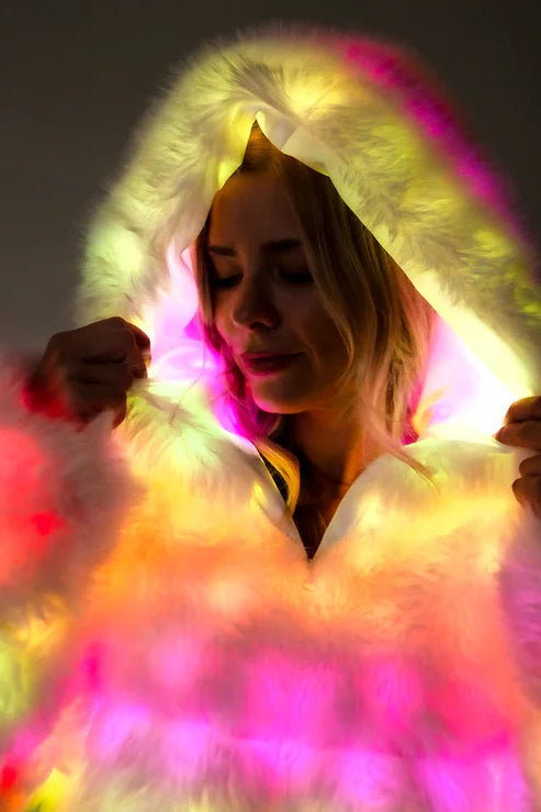 Frosted LED Light up Jacket with Hood | "THE ICON" | Luke Parry Collective