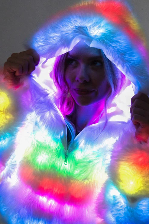 Frosted LED Light up Jacket with Hood | "THE ICON" | Luke Parry Collective